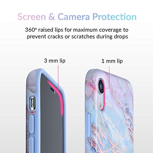 Velvet Caviar Compatible With Iphone Xr Cases Marble For Girls & Women - Cute Protective Phone Case (Pink Iridescent Holographic Blue) #TOP2