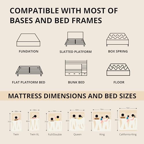 Image of EGOHOME 14 inch Firm Queen Mattress, Memory Foam Mattress with Cooling Cover, Bed in a Box, CertiPUR-US Certified, Breathable and Supportive, Made in USA, 60''x80''x14'' Black