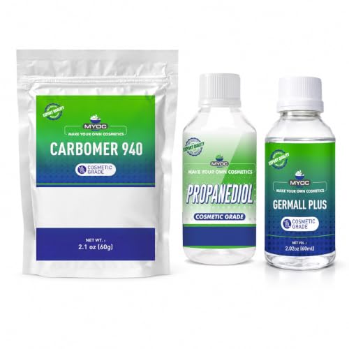 DIY Gel Base Kit | Carbomer 940 Powder 60g + Propanediol Solvent + Germall Plus Preservative for Homemade Serums & Gels-image-7
