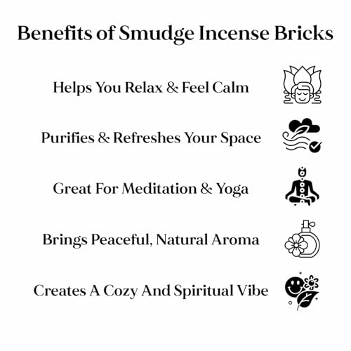 Image of 7 Earthy Smudge Incense 70 Bricks with Holder Combo, 7 Natural Aromatic Fragrances - Pinon, Cedar, Juniper, Hickory, Alder, Mesquite, Fir Balsam for Meditation & Home Purification