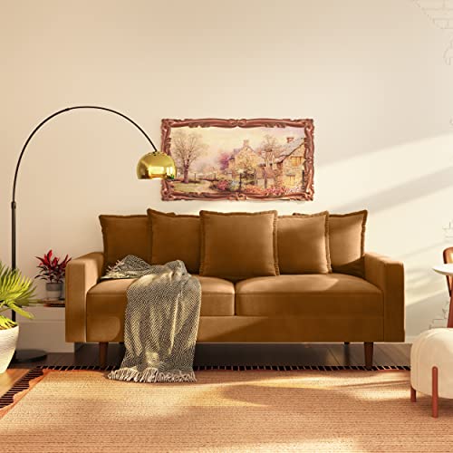 Meeyar Couches For Living Room,70'' Width Comfy Sofa 3 Seater Sofa For Living Room 3 Seater Comfy Couch Room Couch For Bedroom Sofa For Office,Ginger #TOP5