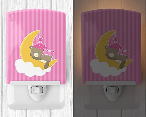 Lámpara de noche de cerámica Baby Girl Bear, 6x4x3 pulg miniatura 2