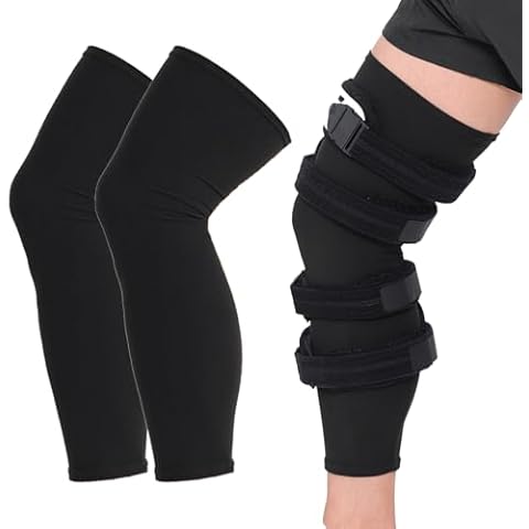 Orthomen 2 Pcs Knee Brace Undersleeve for Knee Support, Circulation Improvement & Pain Relief Knee Brace, Comfortable Knee Sleeve to Protects Skin from Abrasions and Irritations, Breathable Leg Sleeves for Men & Women (XXL) Cover