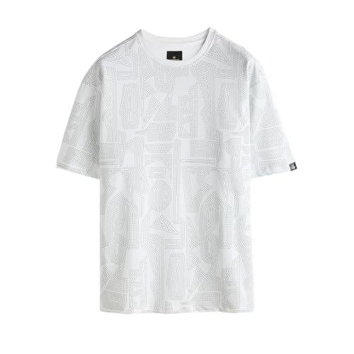 Image of WROGN Men's 100% Cotton T-Shirt | Stitch All-Over Print | Oversized Fit