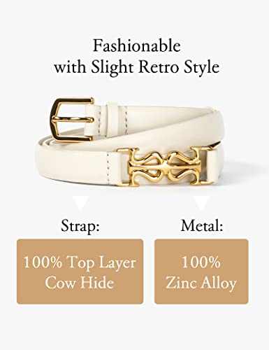 LilySilk Womens Clasp Leather Skinny Belt for Dresses Pants & Jeans, Adjustable & Stretchable Waistband with Metal Buckle4