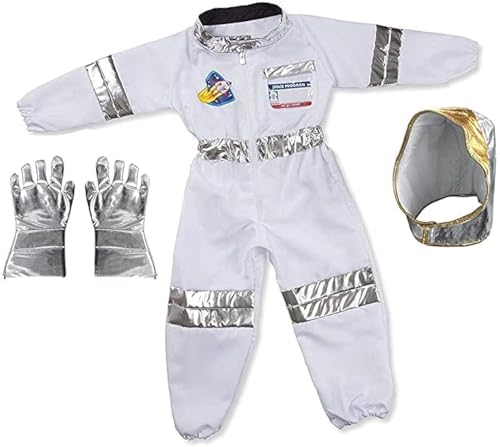 Childrens Astronaut Space Costume Space Pretend Dress Up Role Play Set for Kids Cosplay Ages 4-7
