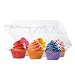 40 Cupcake Containers Plastic Disposable | High Dome Cupcake Boxes 6 Compartment Cupcake Holders Disposable Cupcake Carrier | Half Dozen Cupcake Trays | Durable Cup Cake Muffin Packaging Transporter