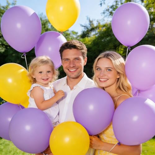 110pcs Pastel Purple Balloon 12 Inch, Pastel Purple Latex Balloons for Birthday Party Baby Shower Wedding(with 2 Ribbons). - Thumbnail 7