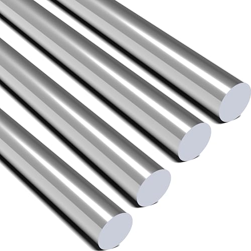 Image of 4pcs 304 Stainless Steel Round Rods 3 /8 inch Dia x 12 inch Length,Metal Solid Shaft Rods (4, 3 /8 x 12)