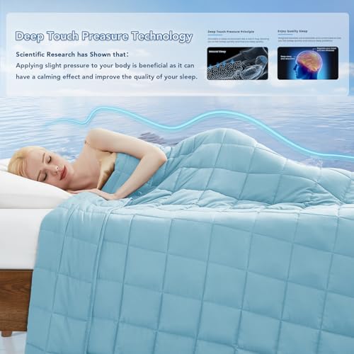 Topcee Weighted Blanket for Adults (20 lbs, 60" x 80") Queen Size Soft Cooling Heavy Blanket Sleeping, Apply to 190-210 lbs Body, Thick Breathable Blanket with Glass Bead, Easy Care