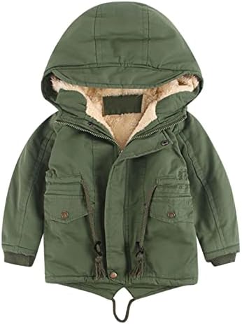 Kaitobe Boys Leather Jacket Toddler Winter Coats Baby Boys Girls Jacket Hooded Fleece Parka Puffer Down Jacket Warm Outerwear