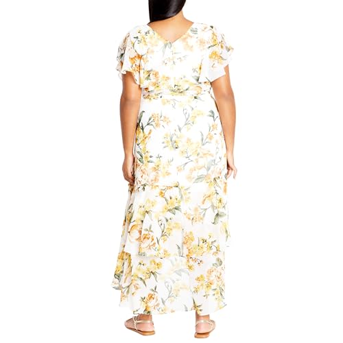 Image of City Chic Women's Plus Size Maxi Dress - Flirty Tier Print