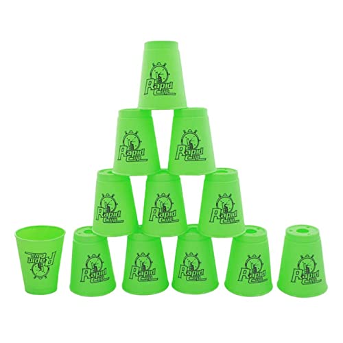 Tocypho Stacking Cups,12 Pack Small Size Quick Stack Cups Speed Training Game For Challenge Competition Travel Party, Small Size For Kids/Adults (Green) #TOP13