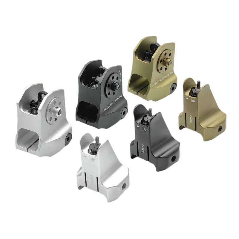 Flip Up Iron Sights?Metal Front & Rear Sights?Rapid Transition Backup Sight Set (BK)