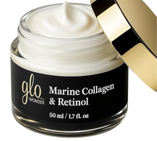 Retinol Anti Aging Night Cream with Marine Collagen & Hyaluronic Acid – Firming Face & Neck Moisturizer for Mature Skin 50+ – Anti Wrinkle Cream for Deep Wrinkles & Sagging – For Women & Men (50 ml)