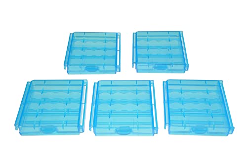 Armerah 14500 AA/AAA Batterie Schutzhülle Abdeckung Aufbewahrung Quad Blickdicht Kunststoff 5 Stück Blau Cover