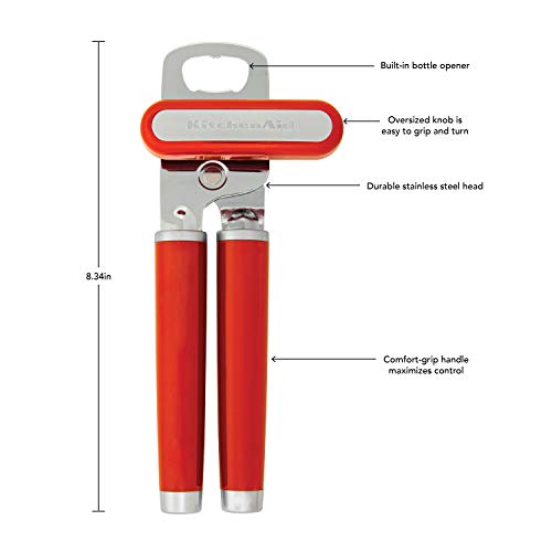 Image of KitchenAid Classic Multifunction Can Opener / Bottle Opener, 8.34-Inch, Hot Sauce