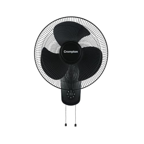 Image of Crompton HISPEED Gale Classic 400 mm Wall Mount Fan | Easy Neck Tilt Mechanism | Superior Air Delivery | Smooth Oscillation | 2 Year Warranty | Black