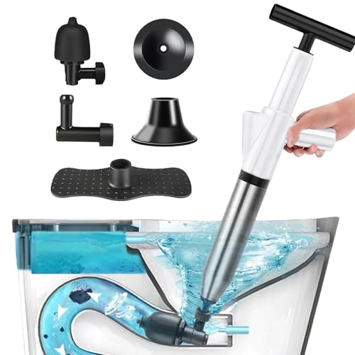 Desatascador Tuberias a Presion: Destapador De Cañerías Con Manómetro Visible, Bomba De Limpieza De Tuberías De Alta Presión Para Bañera, Fregadero, Desagüe De Piso, Lavabo