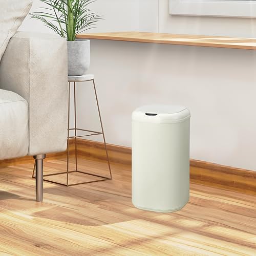 Caneca de basura automática con sensor de movimiento beige 8 gal miniatura 2