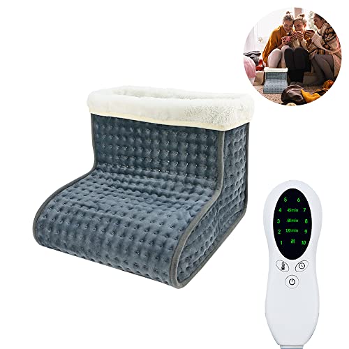 CJBIN Fußwärmer, Fußwärmer Elektrisch, Fusswärmer mit 10 Temperaturstufen & Timer, Elektrische Fußheizung, Fußpflege für Zuhause, für Männer und Frauen mit kalten Füßen - Grau - Image 8