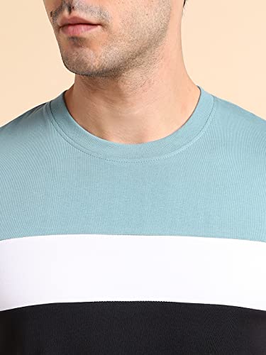 Image of Dennis Lingo Men's Cotton Slim Fit Solid T-Shirt (Round Neck)