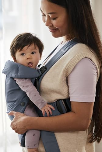 Image of BabyBjorn Baby Carrier Mini, Vintage Indigo, Woven | Newborn Carrier (7-15 lbs), Ergonomic, Easy-to-Use