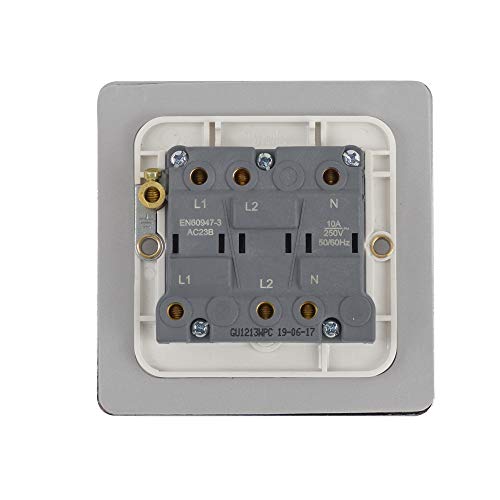 Interruptor de ventilador Schneider de 3 polos 16AX cromado pulido Ultimate Flat Plate 4
