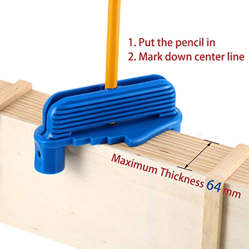 Aouker Center Scriber Line Scriber Woodworking Marking Offset Marking Tool Marking Center Finder Tool Wood Scribe Marking Gauge Kit with Pencil and Sharpener - Thumbnail 4