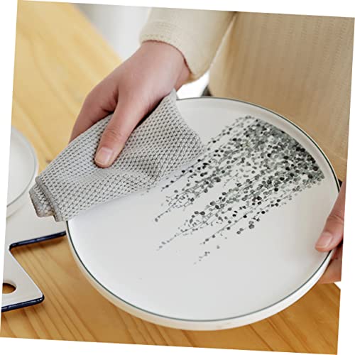 Cabilock 3 Pcs Dishcloth Glass Towel Dishcloth Glass Towels Microfiber Dish Cloth Cleaning Rags Wash Cloth Washing Microfiber Cloths Industrial Rags Cleaning Towels Dish Towels Grey Glass #TOP6