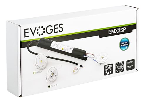 Image of EVOGES 3 Hour Emergency Spot Light 3W LED Recessed Downlight Ceiling White Maintained & Non Maintained with Self Test Function & Remote Control