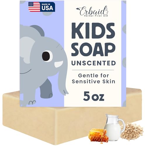 Baby Soap – Natural Unscented Goat Milk Kids Soap Bar for Sensitive Skin – Gentle Baby Wash & Bath Soap for Eczema, Dry, Itchy Skin Relief –...