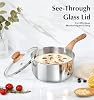 KOCH SYSTEME CS Stainless Steel Saucepan Set, 6 Piece Stainless Steel Pot 1QT & 2QT & 3QT with Heat-resistant Bakelite Handle, Tri-ply Base Pots, Sauce Pan Induction Ready, Pot Set 6PCS #3