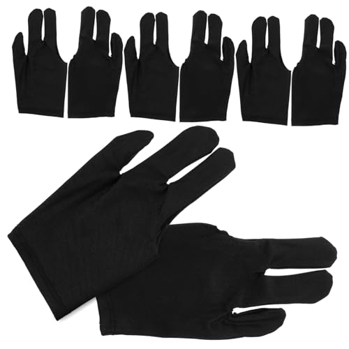 BESPORTBLE Snooker Billiards Gloves 4 Pairs Gaming Gloves for Pool Pleather and Elastic Fit