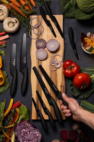 Viners Assure 8” Carving Knife Stainless Steel Blade with Squared Tip for Safety, Soft Grip Handle, Non-Stick Coating, Rust-Resistant, Ideal for Slicing Meat, Poultry & Roasts - Image 2