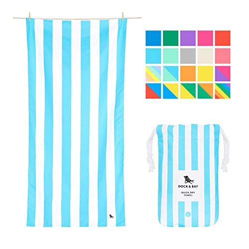 Quick Dry Beach Towels Pastel - Tulum Blue, Large (160x80cm, 63x31) - Quick
