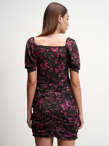 Image of Tokyo Talkies Women's Dresses for Women | Floral Print | Short Smocked Dress | Puff Sleeves | Elegant & Trendy