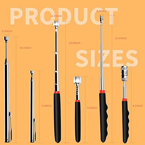 Magnetic Pickup Tool With Led Lights - Elismart 3Pcs Telescoping Magnet Pick Up Gadget Tool For Men, Diy Handyman, Father/Dad, Husband, Boyfriend, Him, Women #TOP4