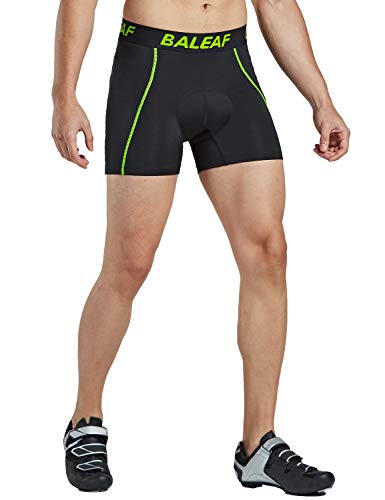 BALEAF Men\'s Cycling Underwear Shorts 3D Padded Bike Bicycle Pants Quick-Dry Tights Green Size XL