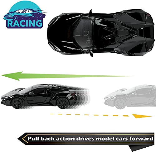 Image of Alloy Metal Pull Back Die-cast Car 1:32 Diecast Metal Pullback Toy car with Openable Doors & Light, Music Boys Gifts Toys for Kids Colors as Per Stock (Hyper Sport)