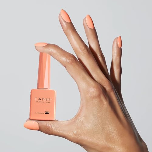 Image of CANNI Pastel Pink Gel Nail Polish, 1 Pcs Peach Pink Gel Polish Color Soak Off U V Nail Manicure Salon DIY at Home
