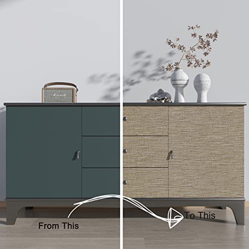 Decotalk Grass Cloth Wallpaper Peel And Stick Grasscloth Wallpaper Brown Grasscloth Fabric Wallpaper For Walls Removable Vinyl 17.7"X120" Wallpaper Self Adhesive Contact Paper For Cabinets Wallpaper #TOP5