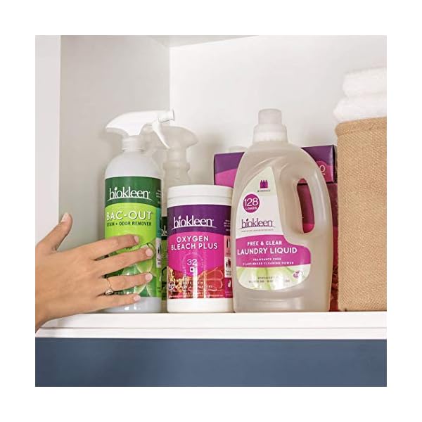 Biokleen BacOut Stain Remover for Carpet, Clothes 32 Ounce and Gallon Refill Enzymatic, for