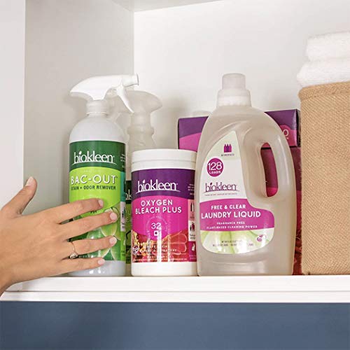 Biokleen BacOut Stain Remover for Carpet, Clothes 32 Ounce and Gallon Refill Enzymatic, for
