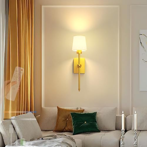 Lámpara de pared dorada vintage para lectura en el dormitorio y luz de salón
