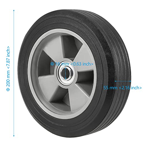 2 pack 8 inch solid rubber replacement wheels flat free hand truck tires with 5834 axle hand truck replacement wheels for cart wagons wheelbarrow dolly trolley 330 lbs max load