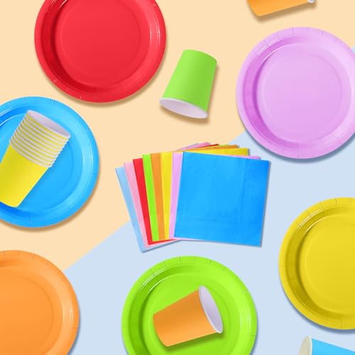 120 Pièces Multicolore vaisselle jetable anniversaire pour 40 Invités – vue 5