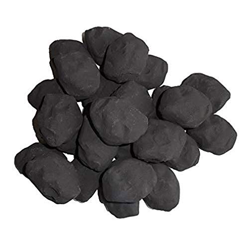 COALS 4 YOU GAS FIRE REPLACEMENT COALS CASTED COALS FOR LIVE FLAME FIRES (PACK 0F 14) IN PACKING, Black