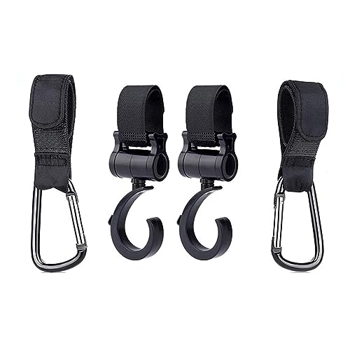 NVOQILIN Ganchos con diseño de oso de dibujos animados para cochecito, ganchos ajustables para colgar bolsas, accesorios resistentes para cochecito