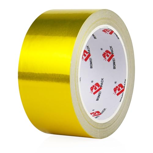 BOMEI PACK Aluminum Foil Tape Gold 2 Inch x 90 Feet Heavy Duty Waterproof HVAC & Pipe Sealing
